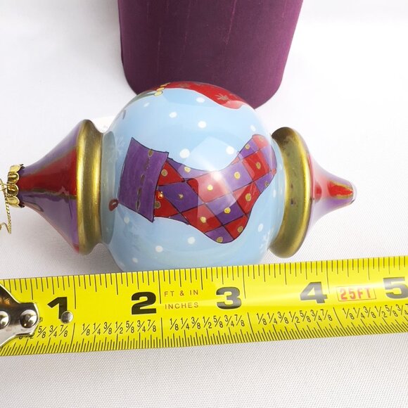 Li Bien Inside-Painted Christmas Teardrop Ornament Stockings w/Box 4 1/2" L - Picture 6 of 8